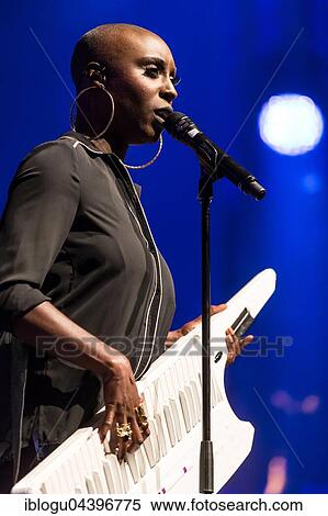Stock Photography - The British soul pop singer Laura Mvula live at the Blue Balls Festival Lucerne, Switzerland, Europe. Fotosearch