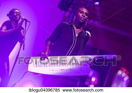 Stock Photography - The British soul pop singer Laura Mvula live at the Blue Balls Festival Lucerne, Switzerland, Europe. Fotosearch