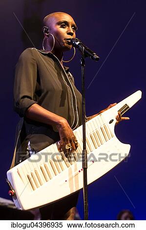 Stock Photography - The British soul pop singer Laura Mvula live at the Blue Balls Festival Lucerne, Switzerland, Europe. Fotosearch