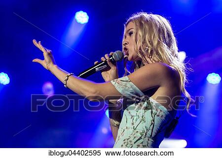 Stock Photography - The British soul singer and actress Joss Stone live at the 26th Heitere Open Air in Zofingen, Aargau, Switzerland, Europe. Fotosearch