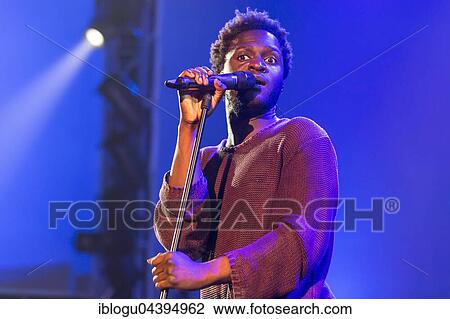 Stock Image - The British soul singer Kwabs live at the Blue Balls Festival Lucerne, Switzerland, Europe. Fotosearch