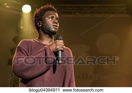 Stock Image - The British soul singer Kwabs live at the Blue Balls Festival Lucerne, Switzerland, Europe. Fotosearch