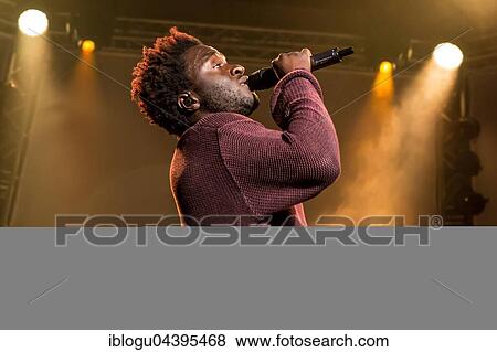 Stock Photo - The British soul singer Kwabs live at the Blue Balls Festival Lucerne, Switzerland, Europe. Fotosearch