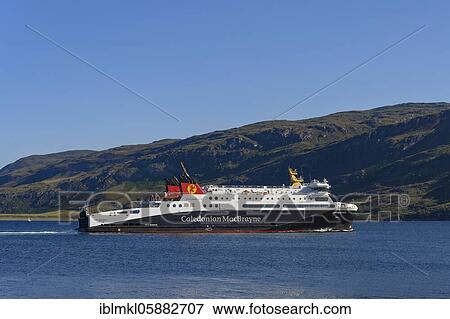 Stock Photo - The car ferry MV Loch Seaforth on its way from Ullapool to the Outer Hebrides to Stornoway, North West Highlands, Ross and Cromarty, Scotland, United Kingdom, Europe. Fotosearch