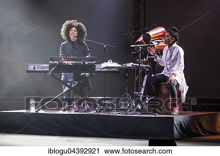 Stock Image - The French-Cuban music duo Ibeyi, which consists of the twin sisters Lisa-Kaindé and Naomi Díaz, will perform live at the Blue Balls Festival in Lucerne, Switzerland.. Fotosearch