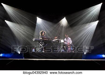 Stock Image - The French-Cuban music duo Ibeyi, which consists of the twin sisters Lisa-Kaindé and Naomi Díaz, will perform live at the Blue Balls Festival in Lucerne, Switzerland.. Fotosearch