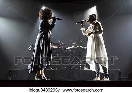 Stock Photo - The French-Cuban music duo Ibeyi, which consists of the twin sisters Lisa-Kaindé and Naomi Díaz, will perform live at the Blue Balls Festival in Lucerne, Switzerland.. Fotosearch