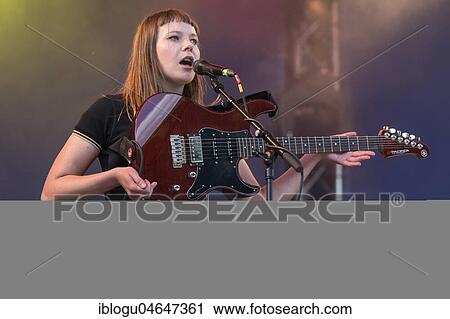 Stock Image - The German band Gurr with singer Andreya Casablanca and guitarist Laura Le Jenkins live at the 25th Blue Balls Festival in Lucerne, Switzerland, Europe. Fotosearch