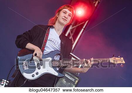Stock Photo - The German band Gurr with singer Andreya Casablanca and guitarist Laura Le Jenkins live at the 25th Blue Balls Festival in Lucerne, Switzerland, Europe. Fotosearch