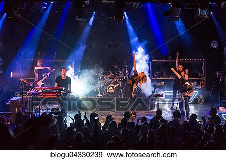 Stock Photo - The German electro-pop and singer-songwriter band Glasperlenspiel with singer Carolin Niemczyk and keyboarder Daniel Grunenberg live at a single Swiss concert in the sold out Kofmehl in Solothurn, Switzerland, Europe. Fotosearch
