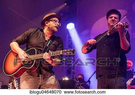 Stock Image - The German musician Gregor Meyle live at the 25th Blue Balls Festival in Lucerne, Switzerland, Europe. Fotosearch