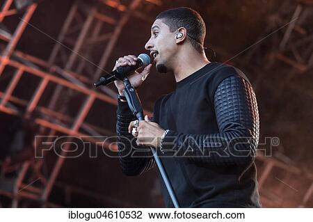 Stock Image - The German pop musician Andreas Bourani live at the 27th Heitere Open Air in Zofingen, Aargau, Switzerland, Europe. Fotosearch