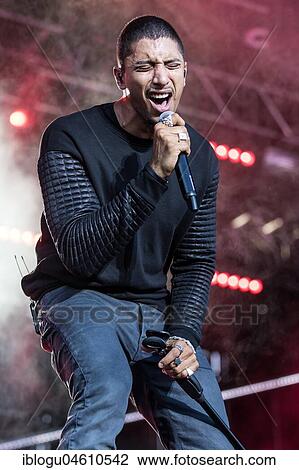 Stock Image - The German pop musician Andreas Bourani live at the 27th Heitere Open Air in Zofingen, Aargau, Switzerland, Europe. Fotosearch