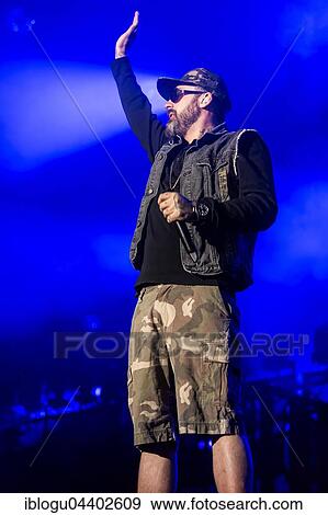 Stock Photo - The German rapper and producer Paul Hartmut Würdig alias Sido live at the 26th Heitere Open Air in Zofingen, Aargau, Switzerland, Europe. Fotosearch