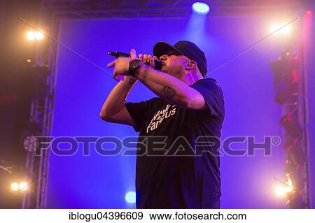 Stock Photo - The German rapper Kool Savas live at the Blue Balls Festival Lucerne, Switzerland, Europe. Fotosearch