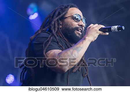 Stock Photo - The German reggae musician Gentleman and the Jamaican reggae musician Ky-Mani Marley, son of Bob Marley live at the 27th Heitere Open Air in Zofingen, Aargau, Switzerland, Europe. Fotosearch