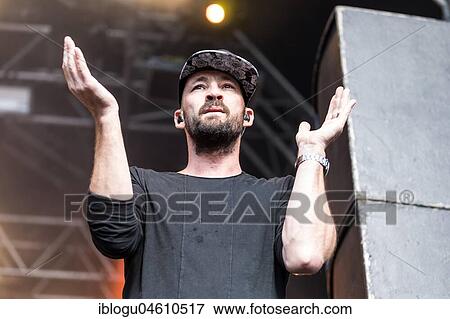Stock Photo - The German reggae musician Gentleman and the Jamaican reggae musician Ky-Mani Marley, son of Bob Marley live at the 27th Heitere Open Air in Zofingen, Aargau, Switzerland, Europe. Fotosearch