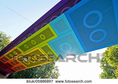 The Lego Bridge 2. 0 or Rainbow Bridge is a concrete beam bridge over Dahler Straße in Wuppertal-Langerfeld. Developed by graffiti and streetart artist Martin Heuwold, stage name MEGX, in Lego brick design View Large Photo Image Stock Photo - The Lego Bridge 2. 0 or Rainbow Bridge is a concrete beam bridge over Dahler Straße in Wuppertal-Langerfeld. Developed by graffiti and streetart artist Martin Heuwold, stage name MEGX, in Lego brick design. Fotosearch