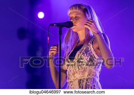 Stock Photo - The Norwegian singer Aurora live at the 25th Blue Balls Festival in Lucerne, Switzerland, Europe. Fotosearch