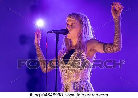 Stock Photo - The Norwegian singer Aurora live at the 25th Blue Balls Festival in Lucerne, Switzerland, Europe. Fotosearch