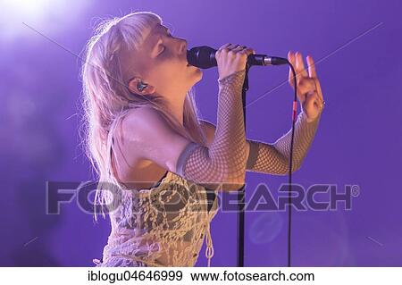 Stock Photo - The Norwegian singer Aurora live at the 25th Blue Balls Festival in Lucerne, Switzerland, Europe. Fotosearch