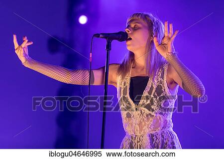Stock Photography - The Norwegian singer Aurora live at the 25th Blue Balls Festival in Lucerne, Switzerland, Europe. Fotosearch