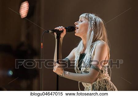 Stock Photography - The Norwegian singer Aurora live at the 25th Blue Balls Festival in Lucerne, Switzerland, Europe. Fotosearch