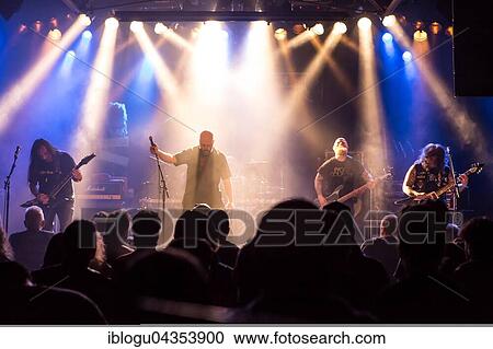 Stock Image - The Swiss metal band Piranha live in the Schüür Lucerne, Switzerland, Europe. Fotosearch