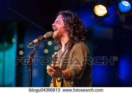 Stock Image - The Swiss musician Andrea Bignasca live at the Blue Balls Festival Lucerne, Switzerland, Europe. Fotosearch