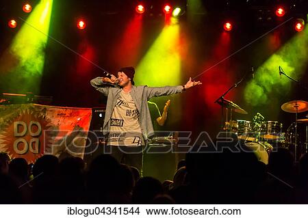 Picture - The Swiss rapper Visu live in the Schüür Lucerne, Switzerland, Europe. Fotosearch
