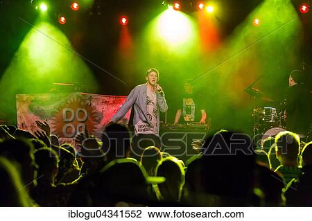 Stock Image - The Swiss rapper Visu live in the Schüür Lucerne, Switzerland, Europe. Fotosearch