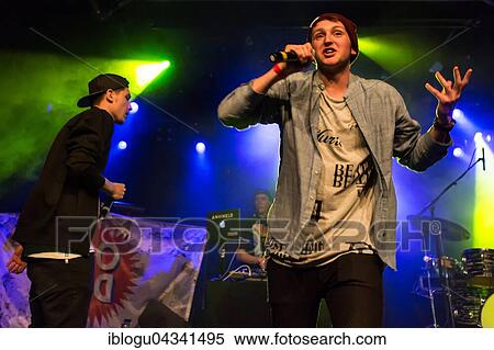 Stock Photography - The Swiss rapper Visu live in the Schüür Lucerne, Switzerland, Europe. Fotosearch