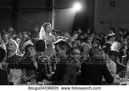 Stock Photography - The Swiss Schlager and folk music singer Monique live at the 16th Schlager Nacht in Lucerne, Switzerland, Europe. Fotosearch