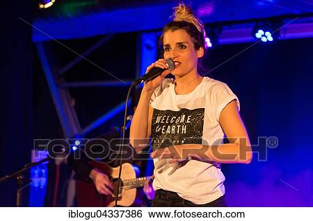 Stock Photograph - The Swiss singer and songwriter Lina Button live at the Schüür Lucerne, Switzerland, Europe. Fotosearch