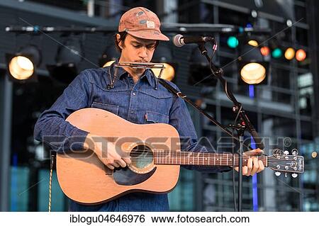 Stock Photograph - The Swiss singer and songwriter Simon Borer alias Long Tall Jefferson live at the 25th Blue Balls Festival in Lucerne, Switzerland, Europe. Fotosearch