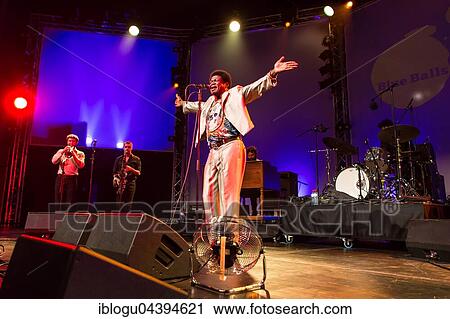 Stock Image - The US-American soul singer Charles Bradley live at the Blue Balls Festival Lucerne, Switzerland, Europe. Fotosearch
