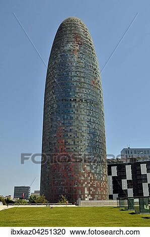 Torre Agbar, Barcelona, Katalonien, Spanien, Europa View Large Photo Image Stock Image - Torre Agbar, Barcelona, Katalonien, Spanien, Europa. Fotosearch