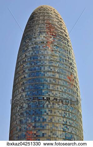 Torre Agbar, Barcelona, Katalonien, Spanien, Europa View Large Photo Image Stock Image - Torre Agbar, Barcelona, Katalonien, Spanien, Europa. Fotosearch