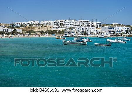 Stock Photography - Town view with boats on the Sea, Kato Koufonissi, Greece, Europe. Fotosearch