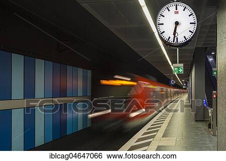 Train coming in at the platform, metropolitan station Taunusanlage, Westend, Frankfurt am Main, Hesse, Germany, Europe View Large Photo Image Stock Photograph - Train coming in at the platform, metropolitan station Taunusanlage, Westend, Frankfurt am Main, Hesse, Germany, Europe. Fotosearch