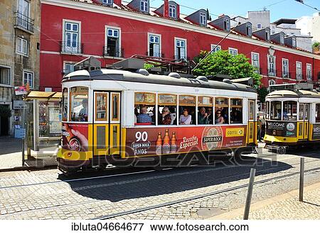 Stock Photo - Tram, Lisbon, Portugal, Europe. Fotosearch