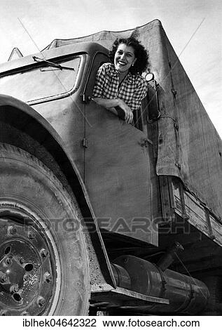 Truck driver, 1950s, Germany, Europe View Large Photo Image Stock Image - Truck driver, 1950s, Germany, Europe. Fotosearch