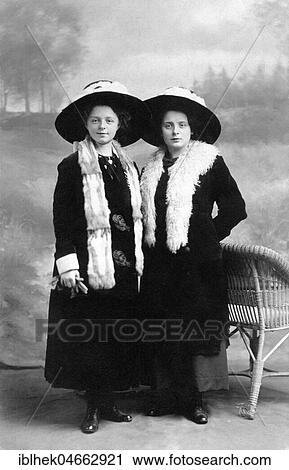 Stock Image - Twins, Sisters, 1930s, Germany, Europe. Fotosearch