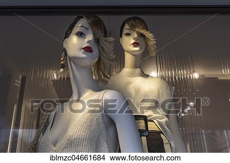 Picture - Two mannequins in a fashion store, Munich. Fotosearch
