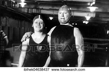 Stock Photo - Two swimmers, 1920s, exact place unknown, Germany, Europe. Fotosearch