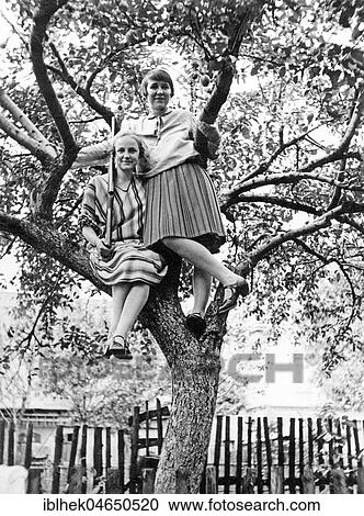 Two women with gun sitting on a tree in the garden, 1930s, Germany, Europe View Large Photo Image Stock Image - Two women with gun sitting on a tree in the garden, 1930s, Germany, Europe. Fotosearch