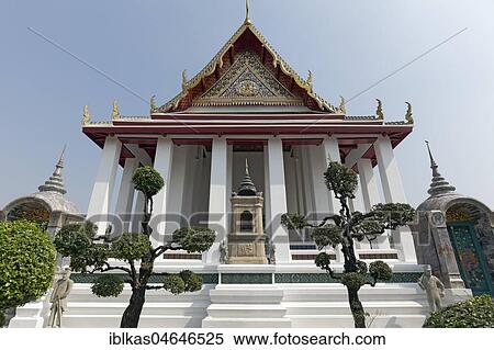 Stock Photography - Ubosot of Wat Suthat, Royal Temple, Phra Nakhon, Bangkok, Thailand, Asia. Fotosearch