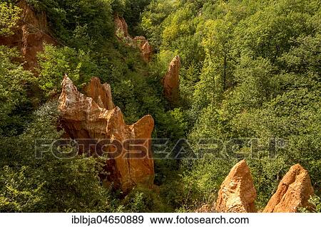 Stock Photo - Valley of Saints, rock formations, Boudes, Auvergne-Rhône-Alpes, France, Europe. Fotosearch