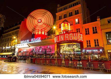 Variety Theatre by night, Montmartre, Paris, France, Europe View Large Photo Image Stock Image - Variety Theatre by night, Montmartre, Paris, France, Europe. Fotosearch