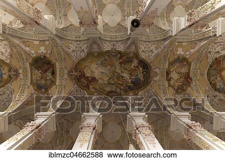 Stock Photo - Vaulted ceiling with frescos by the Asam brothers, Heilig-Geist-Kirche, 1724/30 baroque style church, Munich, Bavaria, Upper Bavaria, Germany, Europe. Fotosearch